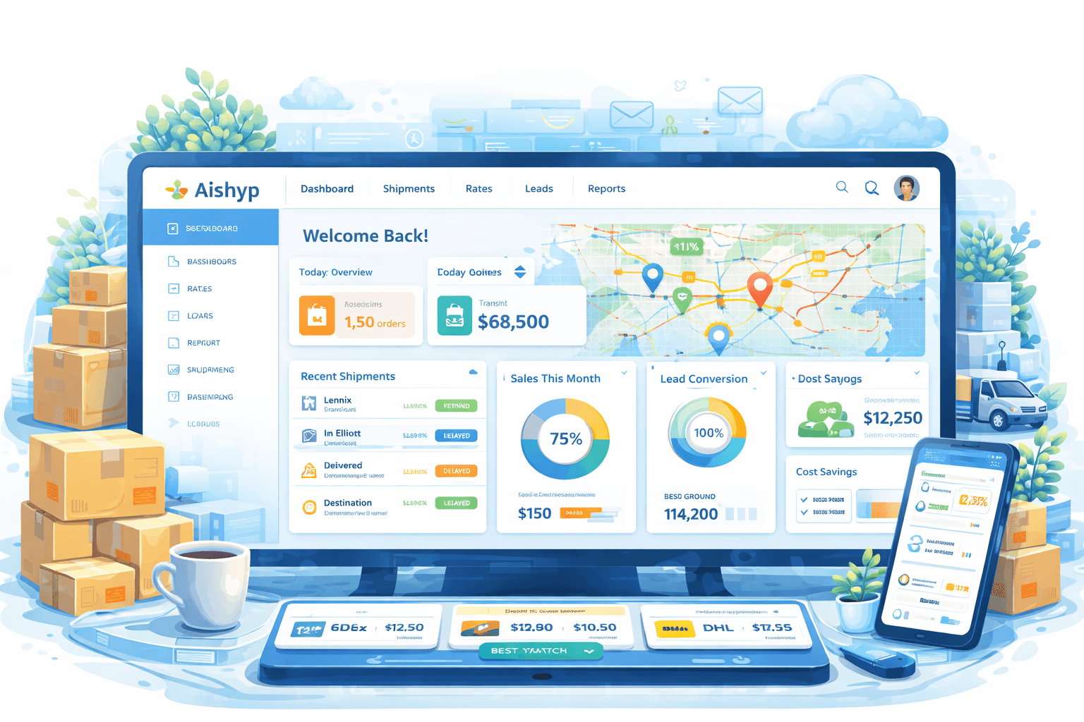 AIShyp dashboard preview