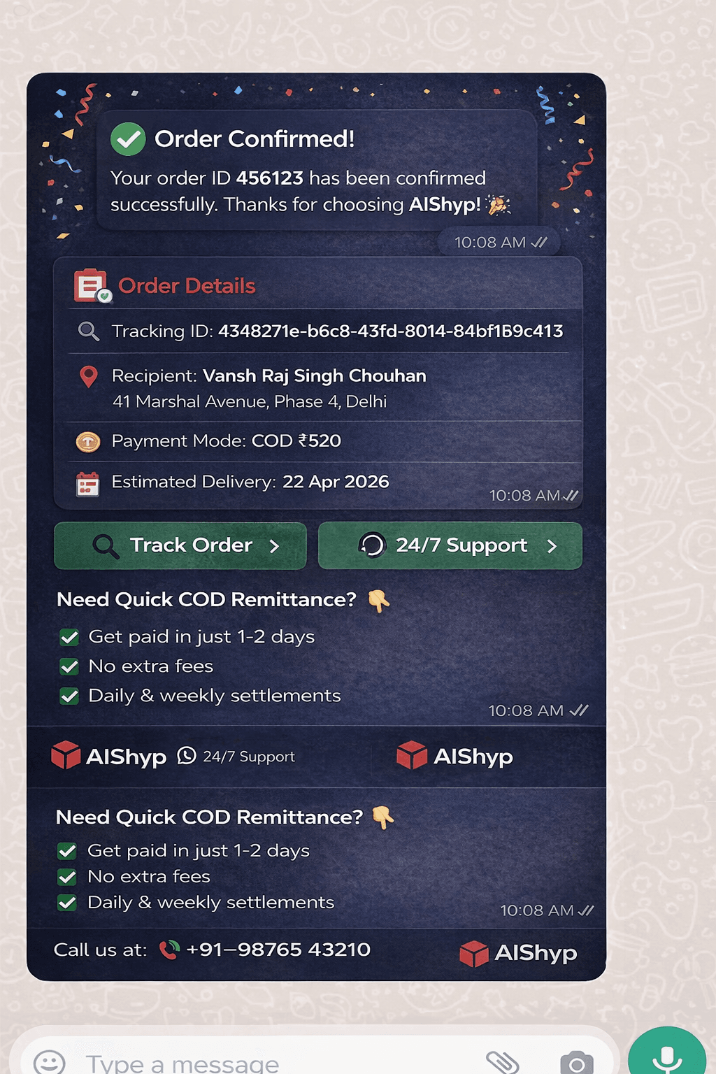 Automated Order Confirmation